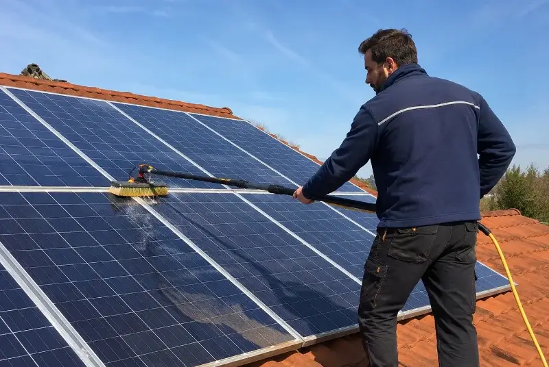 Nettoyage et entretien de panneaux solaires à l'Hermenault